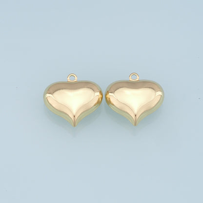 18K Gold Filled Heart Charm Pendant for Jewelry Making