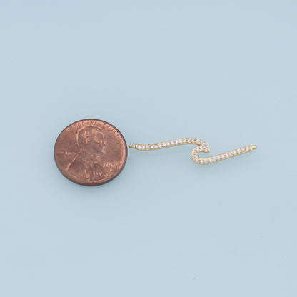 Gold Wave Connector Charms,18K Gold Filled CZ Wave Pendant,Wave Charm Bracelet Necklace for DIY Jewelry Making Supply