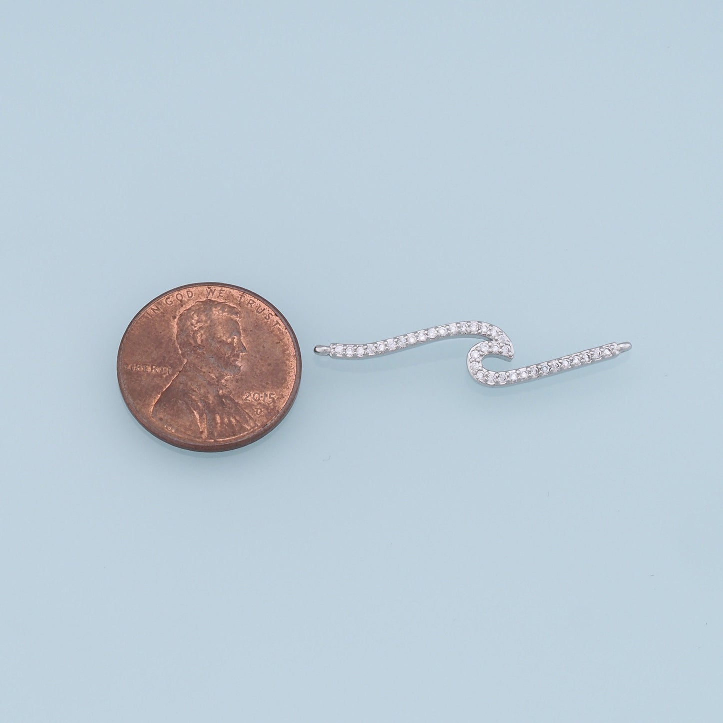 Gold Wave Connector Charms,18K Gold Filled CZ Wave Pendant,Wave Charm Bracelet Necklace for DIY Jewelry Making Supply