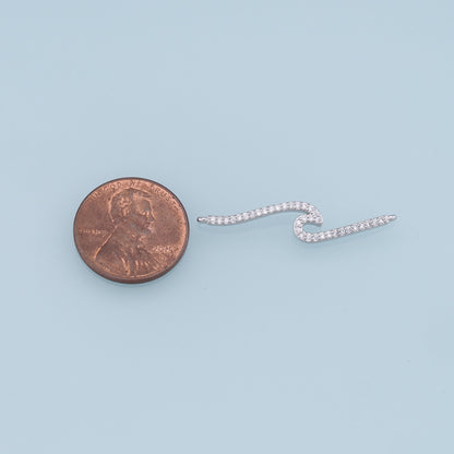 Gold Wave Connector Charms,18K Gold Filled CZ Wave Pendant,Wave Charm Bracelet Necklace for DIY Jewelry Making Supply