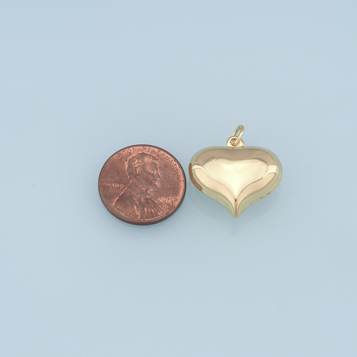 Gold Heart Charms,18K Gold Filled Heart Pendant,Heart Charm Bracelet Necklace for DIY Jewelry Making Supply