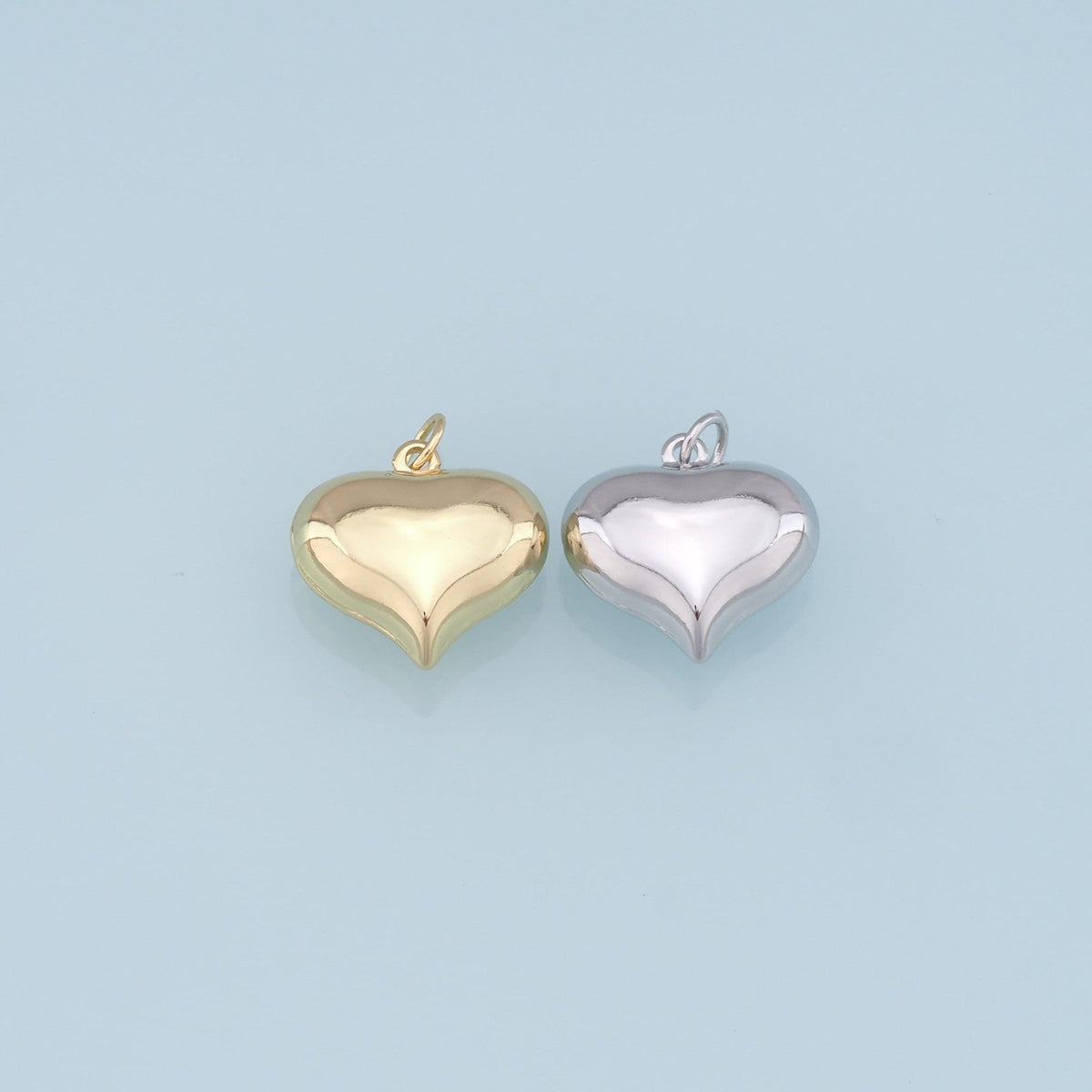 Gold Heart Charms,18K Gold Filled Heart Pendant,Heart Charm Bracelet Necklace for DIY Jewelry Making Supply