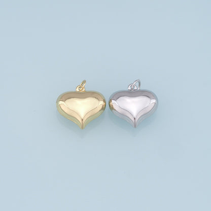 Gold Heart Charms,18K Gold Filled Heart Pendant,Heart Charm Bracelet Necklace for DIY Jewelry Making Supply