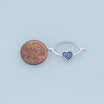 Gold Oval Heart Connector Charms,18K Gold Filled CZ Heart Pendant,Heart Charm Bracelet Necklace for DIY Jewelry Making Supply
