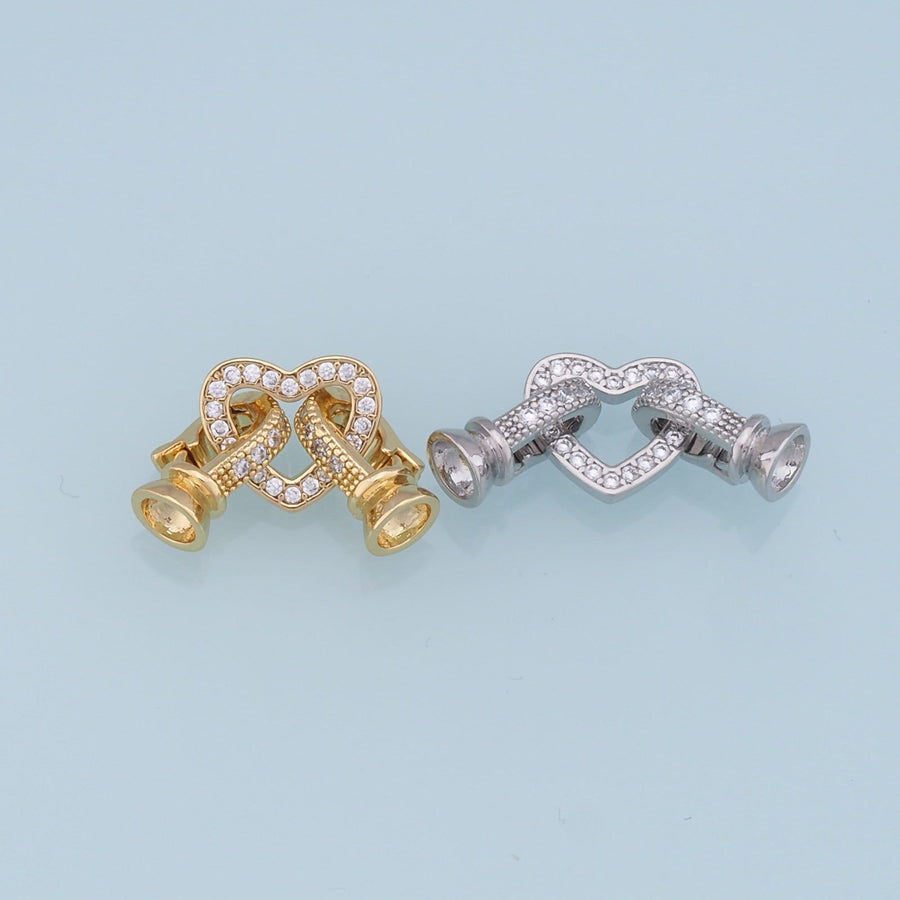 18K Gold Filled Heart Connect Clasp,Carabiner Lock Connector,Spring Push Gate for DIY Jewelry Finding Necklace Bracelet