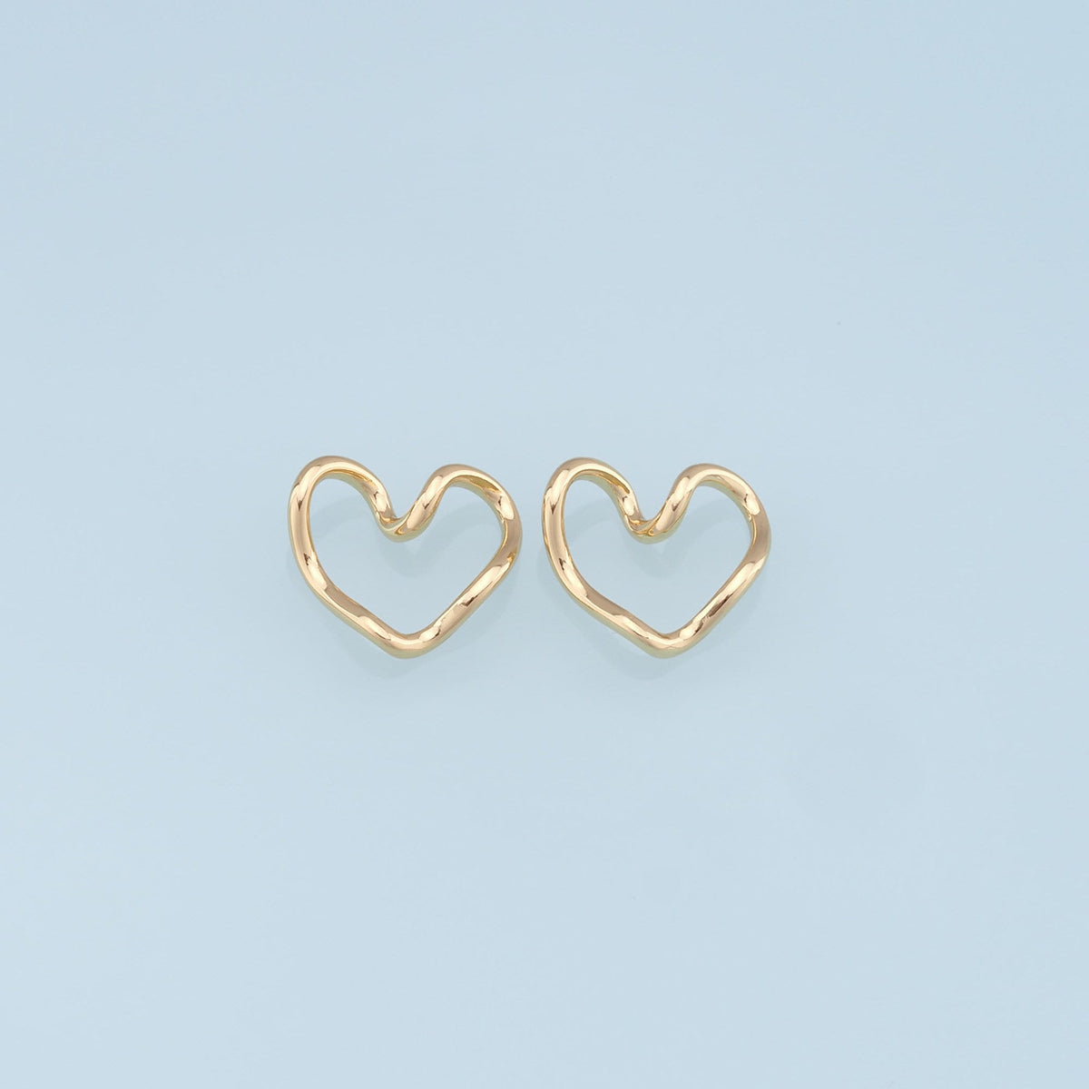 Gold Heart Charms,18K Gold Filled Heart Pendant,Heart Charm Bracelet Necklace for DIY Jewelry Making Supply