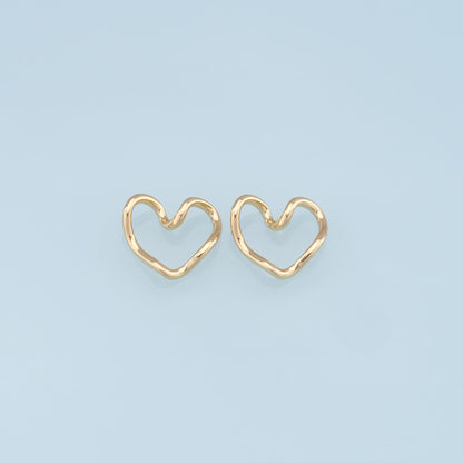 Gold Heart Charms,18K Gold Filled Heart Pendant,Heart Charm Bracelet Necklace for DIY Jewelry Making Supply