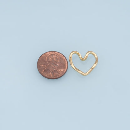 Gold Heart Charms,18K Gold Filled Heart Pendant,Heart Charm Bracelet Necklace for DIY Jewelry Making Supply