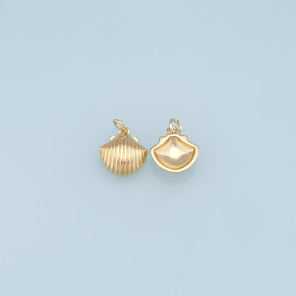 18K Gold Filled Shell Charm Pendant for Jewelry Making