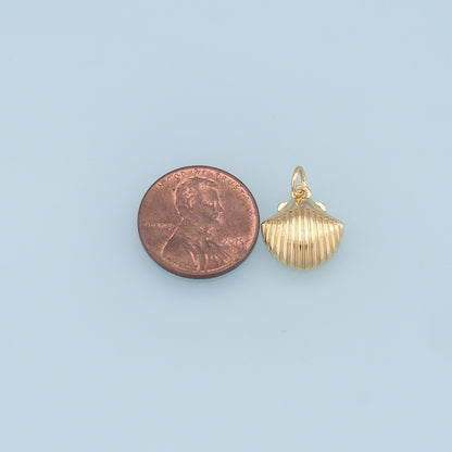18K Gold Filled Shell Charm Pendant for Jewelry Making