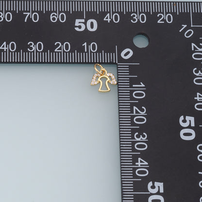 Gold Angel Charms,18K Gold Filled CZ Angel Pendant,Angel Charm Bracelet Necklace for DIY Jewelry Making Supply