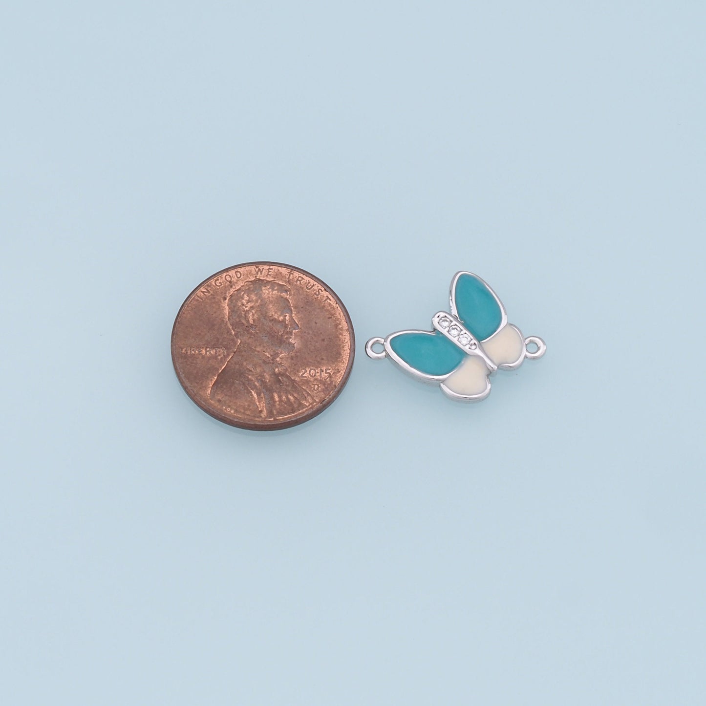 Gold Butterfly Connector Charms,18K Gold Filled Enamel Butterfly Pendant,Butterfly Charm Bracelet Necklace for DIY Jewelry Making Supply