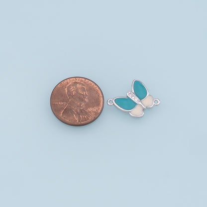 Gold Butterfly Connector Charms,18K Gold Filled Enamel Butterfly Pendant,Butterfly Charm Bracelet Necklace for DIY Jewelry Making Supply