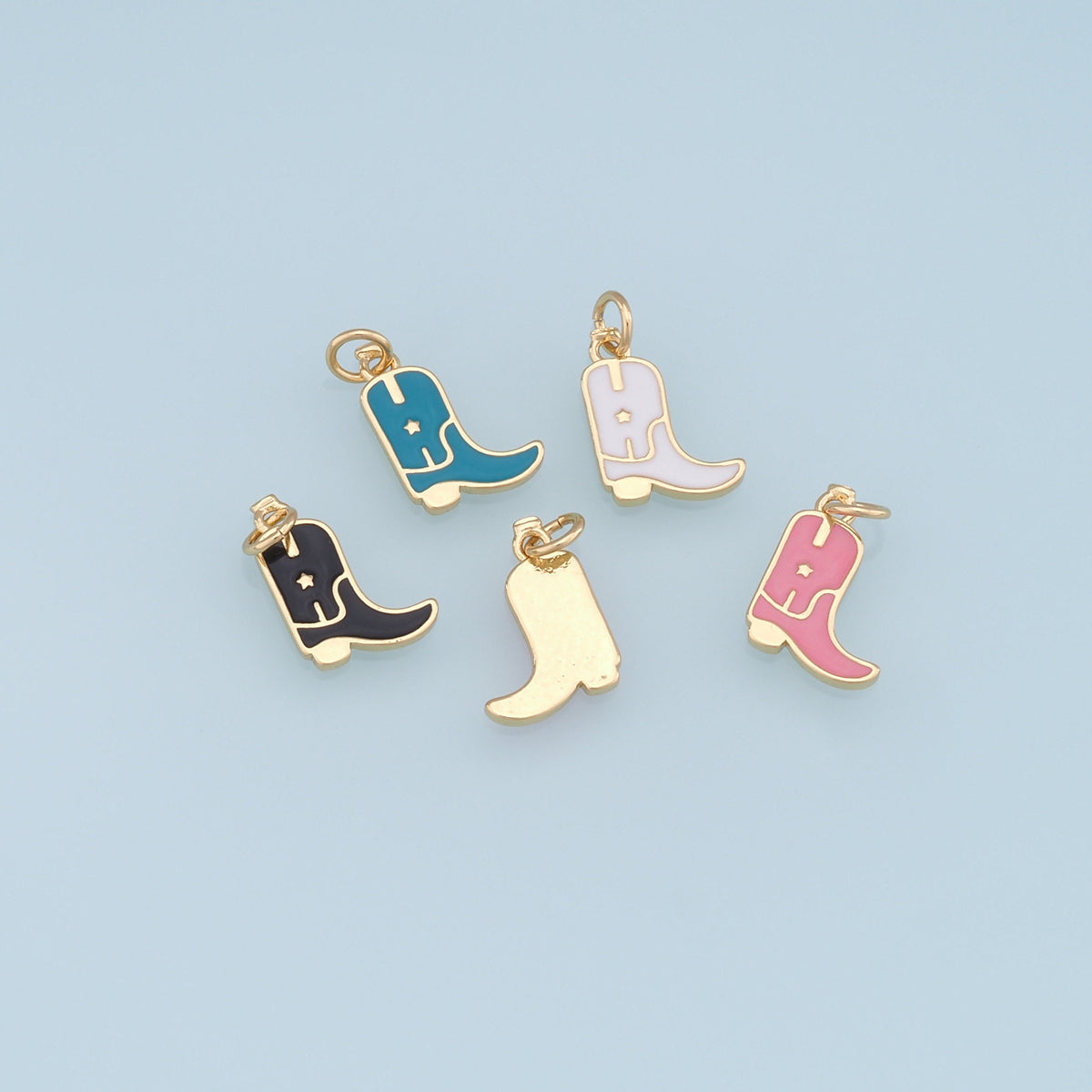 Gold Shoe Charms,18K Gold Filled Shoe Pendant,Shoe Charm Bracelet Necklace for DIY Jewelry Making Supply