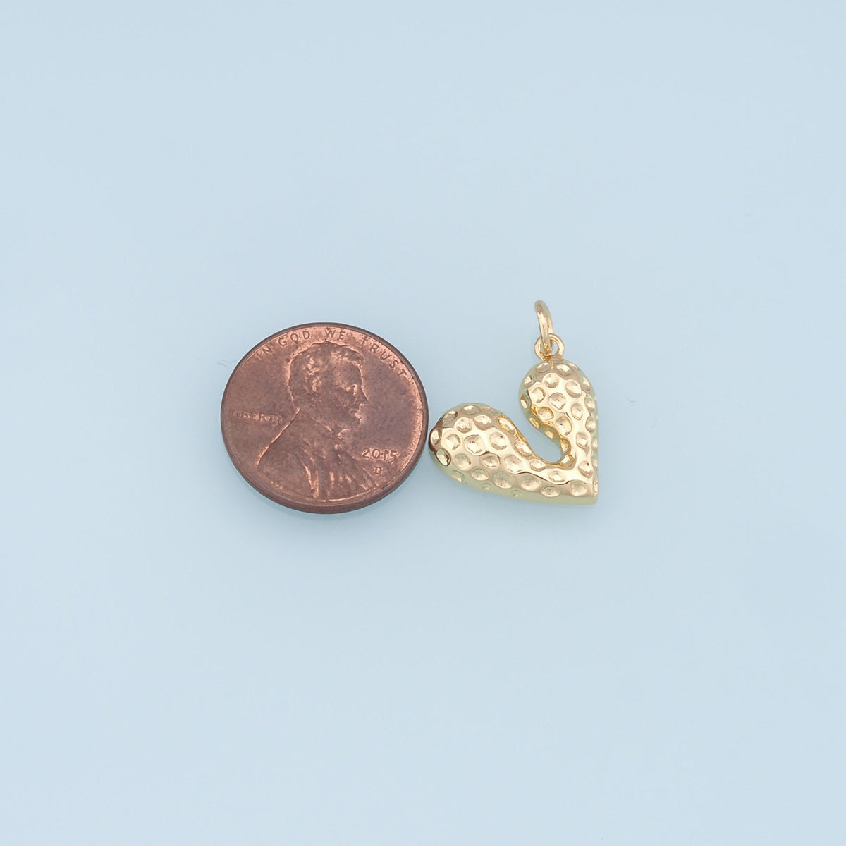 18K Gold Filled Heart Charm Pendant for Jewelry Making