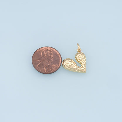 18K Gold Filled Heart Charm Pendant for Jewelry Making