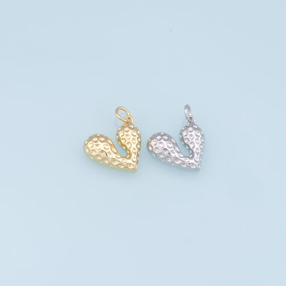 18K Gold Filled Heart Charm Pendant for Jewelry Making