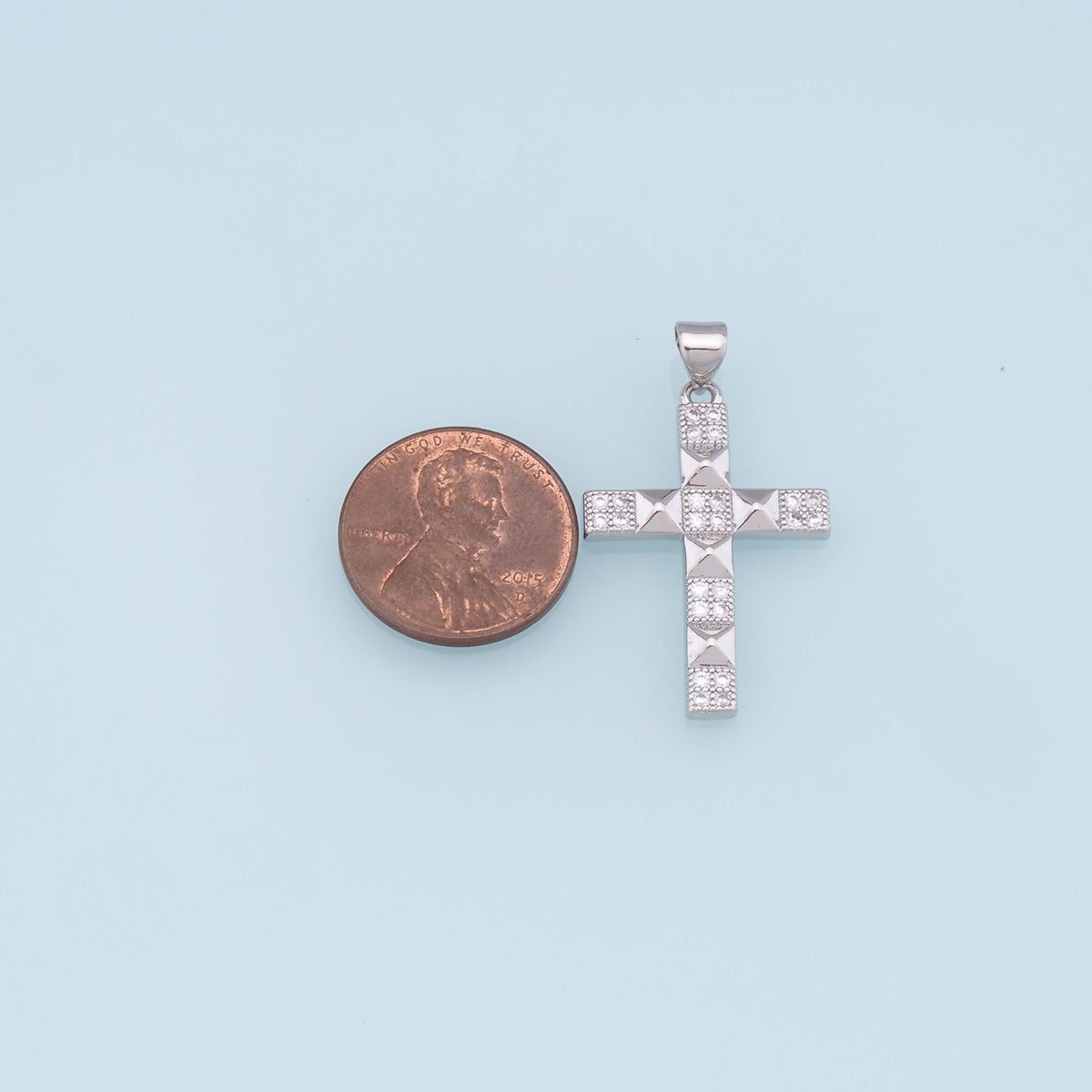 18K Gold Filled Cross Pendant,Cross Charm Bracelet Necklace for DIY Jewelry Making Supply
