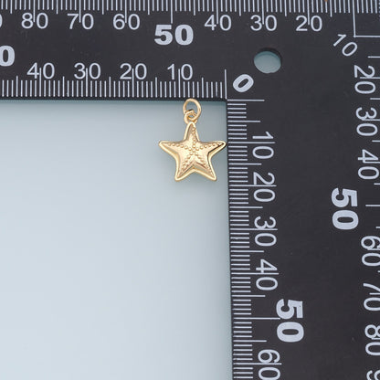 18K Gold Filled Star Charm Pendant for Jewelry Making