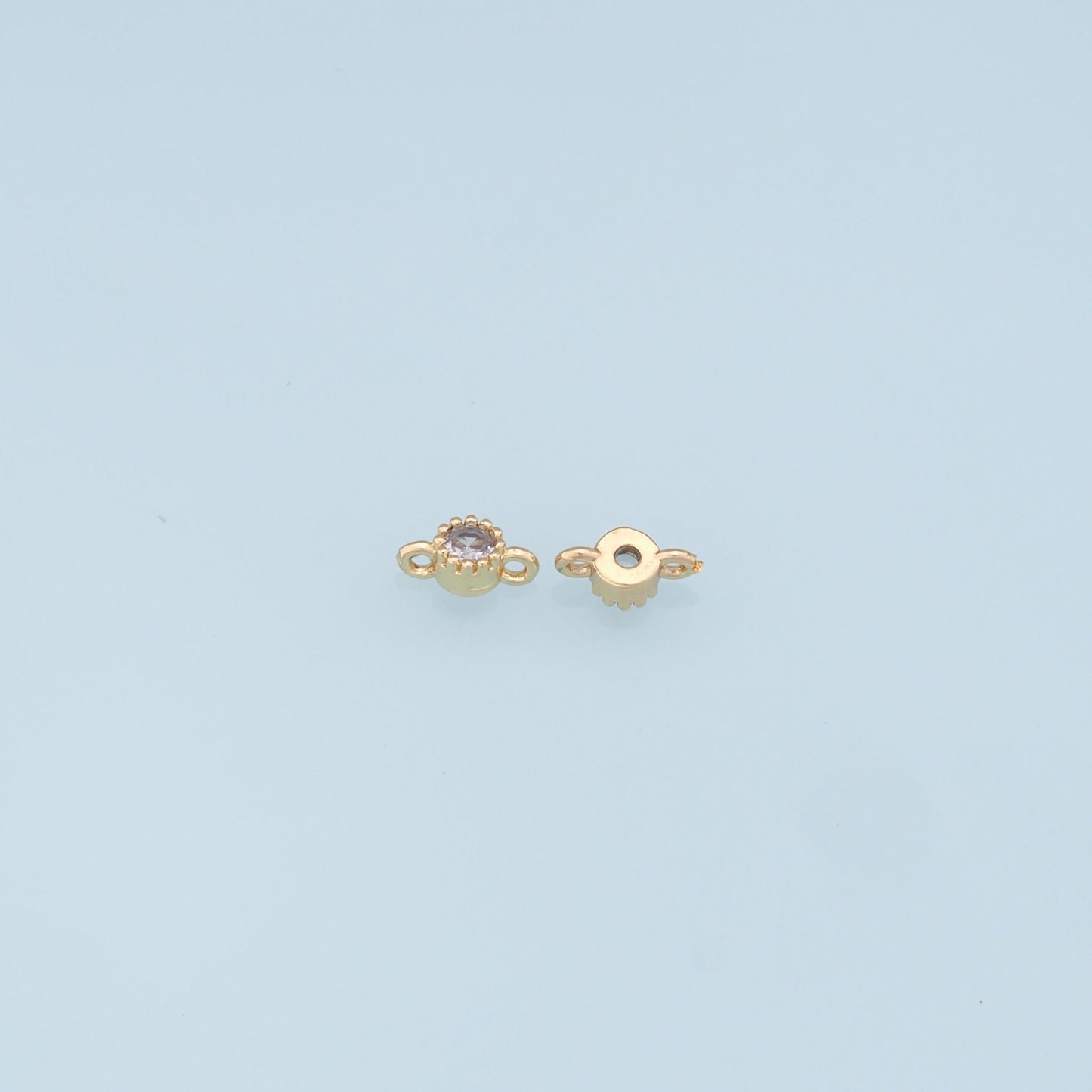 Gold tiny Round Connector Charms,18K Gold Filled Round Pendant,Round Charm Bracelet Necklace for DIY Jewelry Making Supply