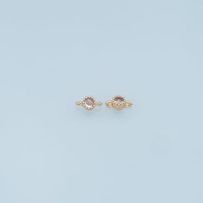 Gold tiny Round Connector Charms,18K Gold Filled Round Pendant,Round Charm Bracelet Necklace for DIY Jewelry Making Supply