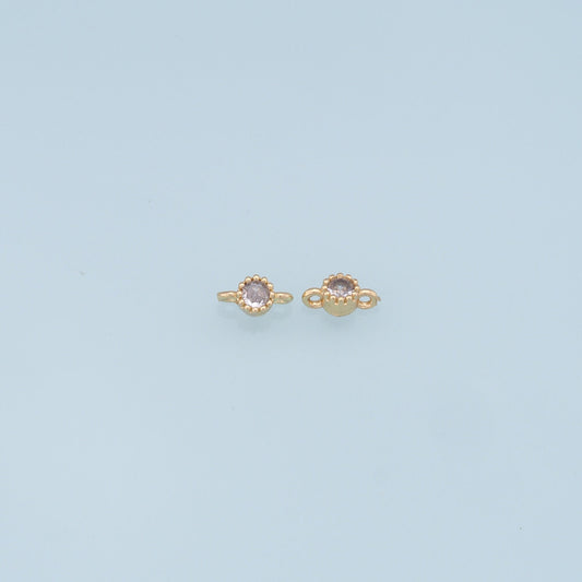 Gold tiny Round Connector Charms,18K Gold Filled Round Pendant,Round Charm Bracelet Necklace for DIY Jewelry Making Supply