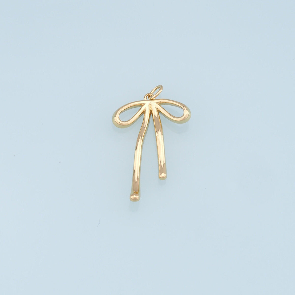 18K Gold Filled Bow Charm Pendant for Jewelry Making