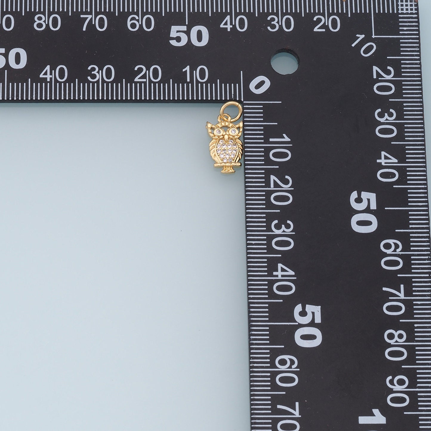 Gold Owl Charms,18K Gold Filled owl Pendant,CZ owl Charm Bracelet Necklace for DIY Jewelry Making Supply