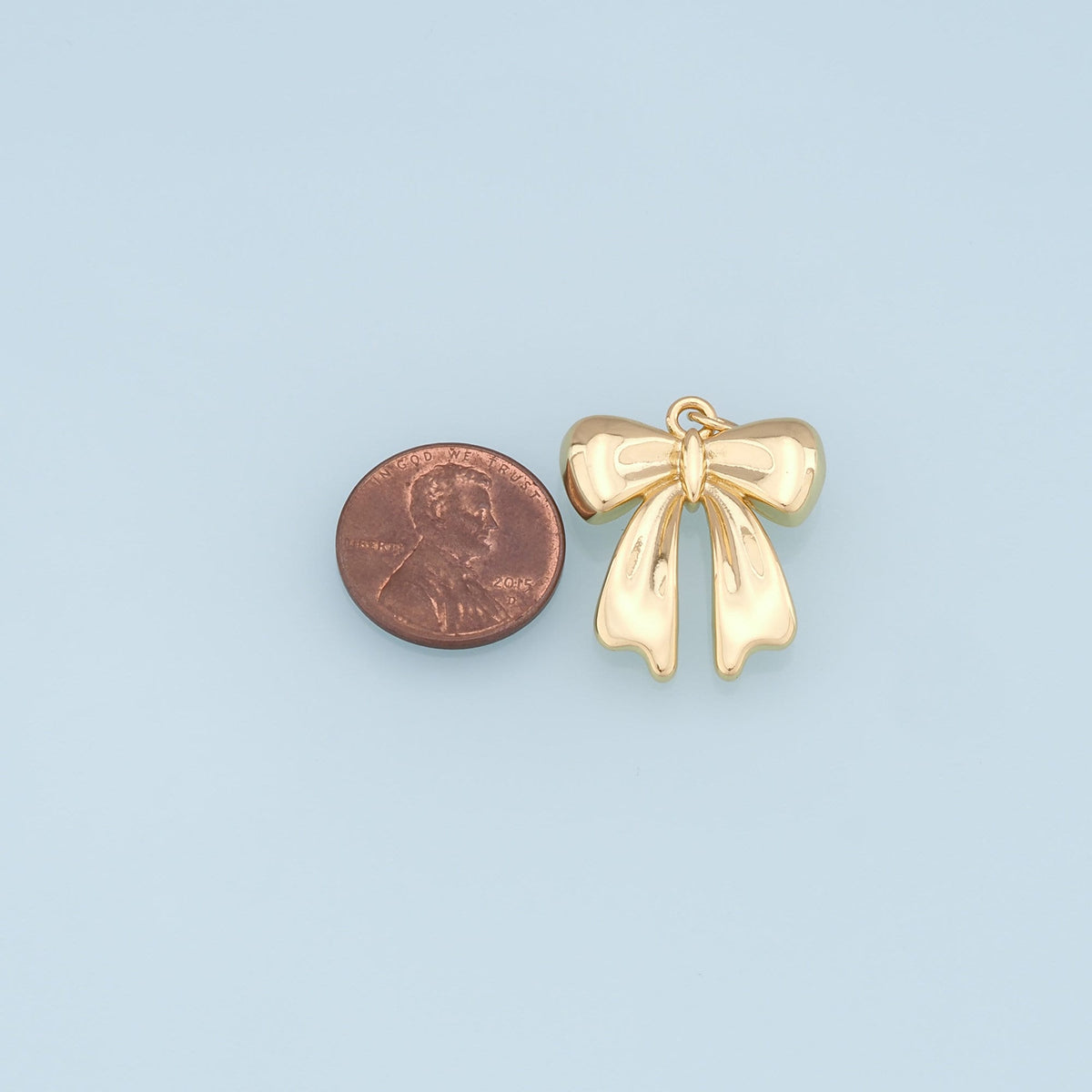 18K Gold Filled Bow Charm Pendant for Jewelry Making