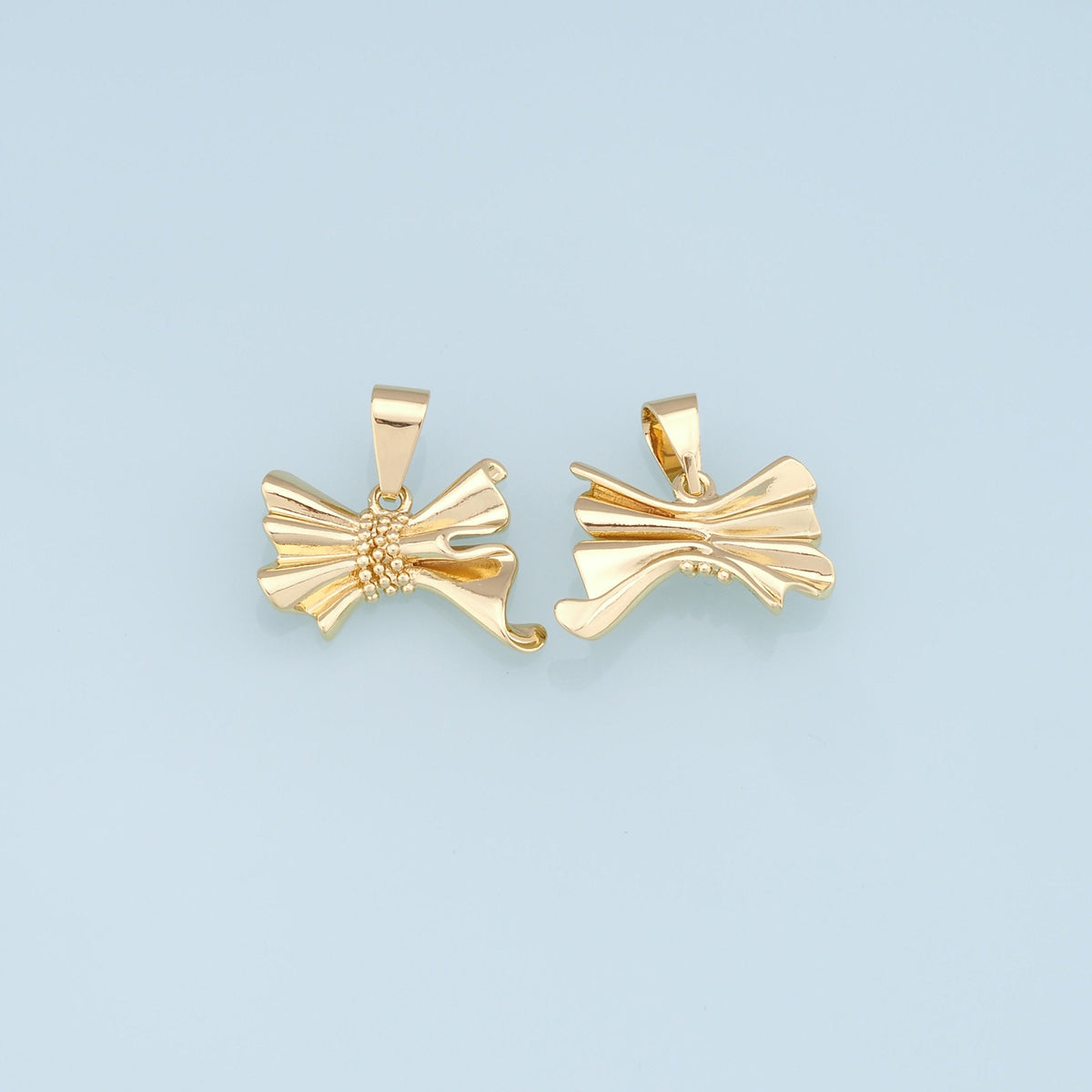 Gold Bow Charms,18K Gold Filled Bow Pendant,bow tie Charm Bracelet Necklace for DIY Jewelry Making Supply