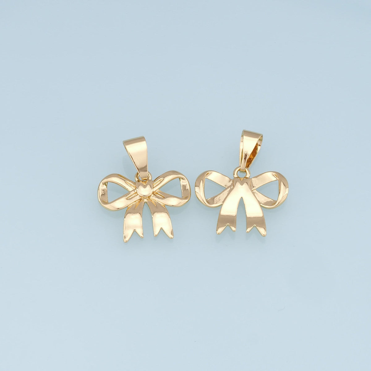 18K Gold Filled Bow Charm Pendant for Jewelry Making