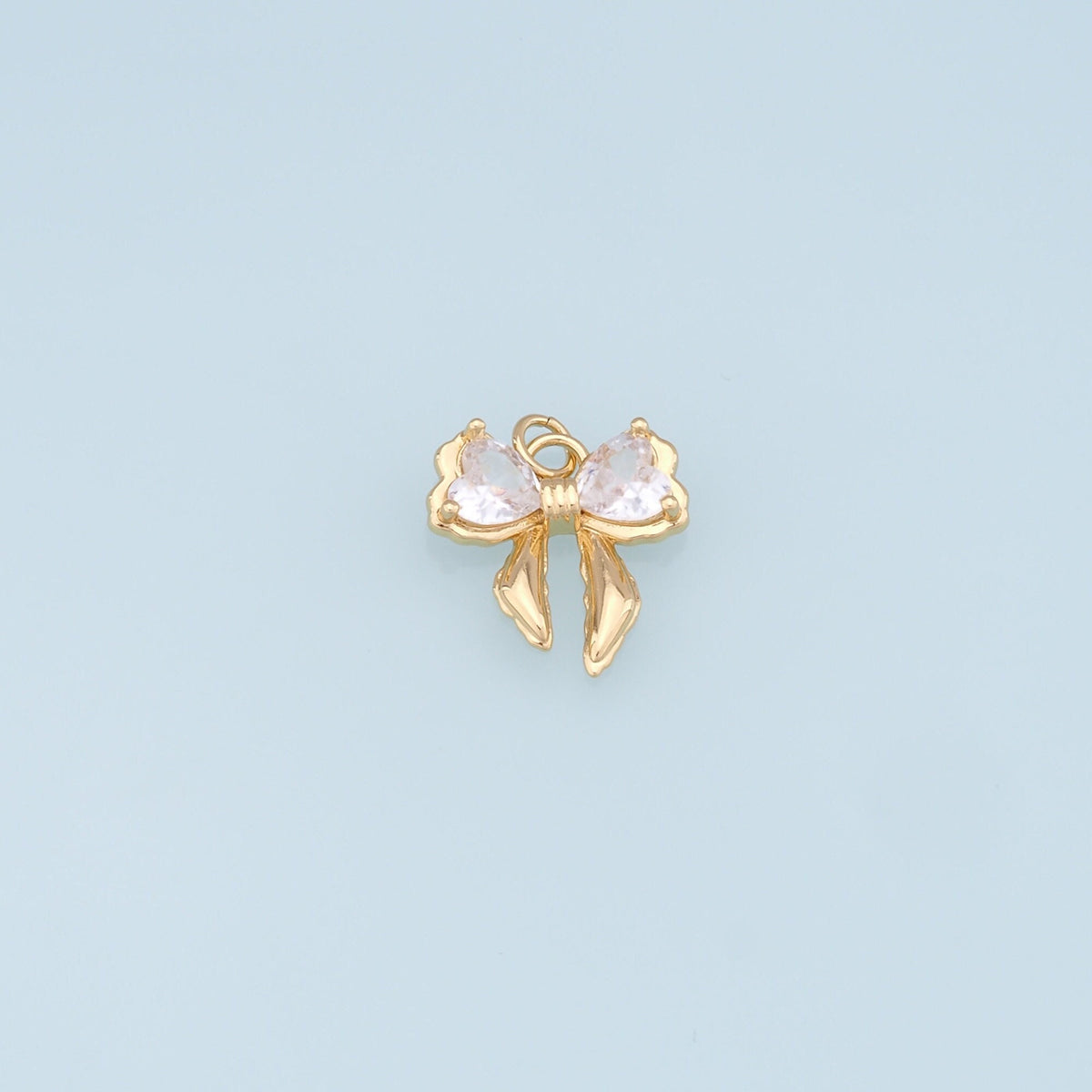 Gold Bow Charms,18K Gold Filled Bow Pendant,bow tie Charm Bracelet Necklace for DIY Jewelry Making Supply