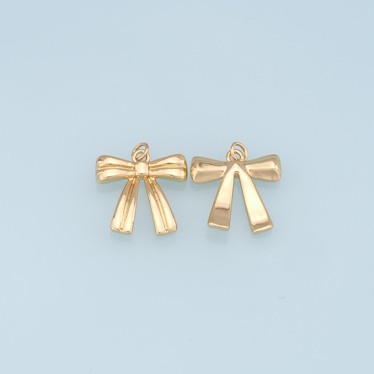 Gold Bow Charms,18K Gold Filled Bow Pendant,bow tie Charm Bracelet Necklace for DIY Jewelry Making Supply