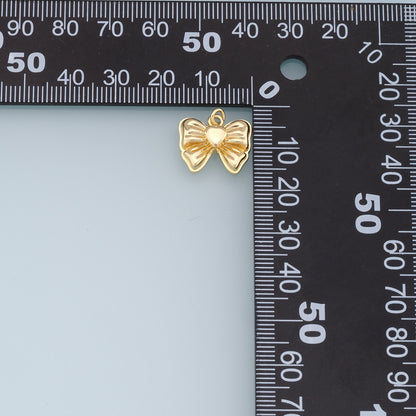 18K Gold Filled Bow Charm Pendant for Jewelry Making