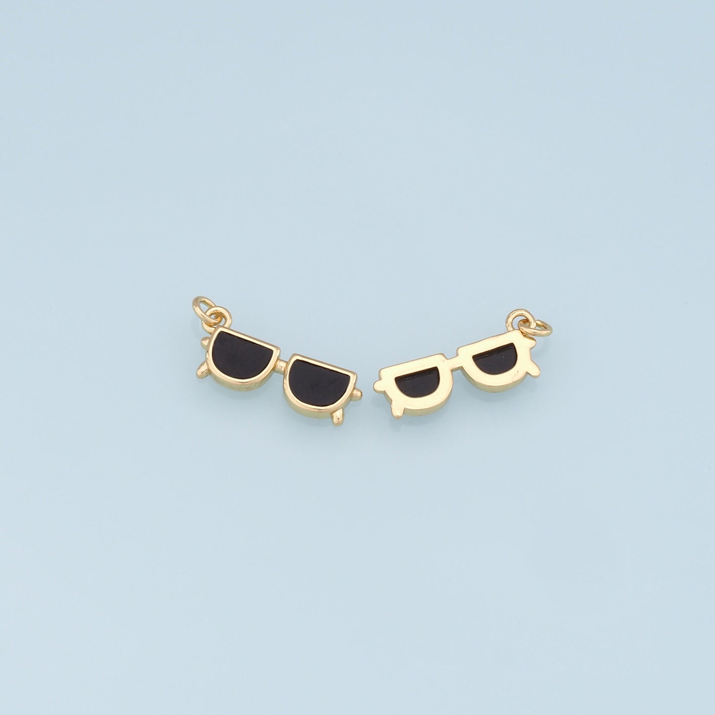 Gold Glasses Charms,18K Gold Filled Glasses Pendant,Sunglasses Charm Bracelet Necklace for DIY Jewelry Making Supply