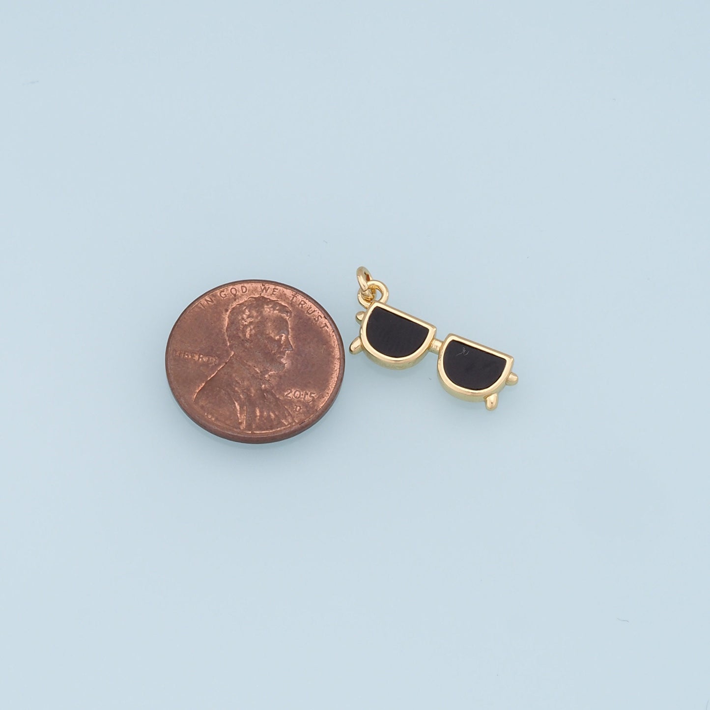 Gold Glasses Charms,18K Gold Filled Glasses Pendant,Sunglasses Charm Bracelet Necklace for DIY Jewelry Making Supply