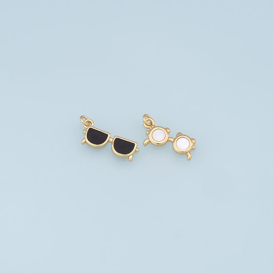 Gold Glasses Charms,18K Gold Filled Glasses Pendant,Sunglasses Charm Bracelet Necklace for DIY Jewelry Making Supply