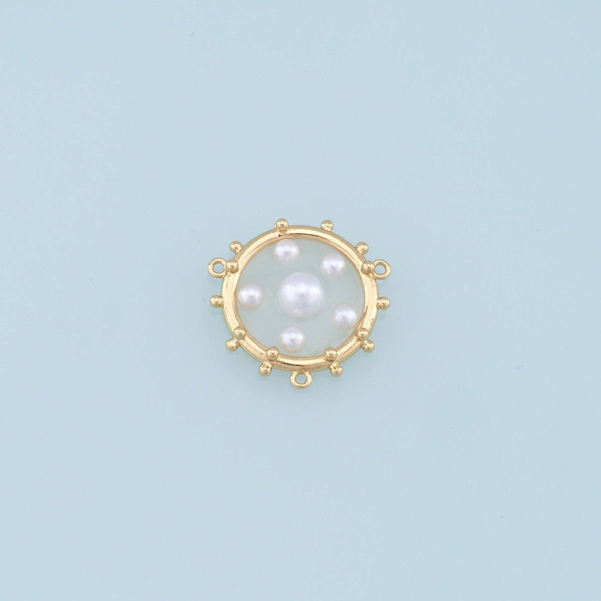 18K Gold Filled Pearl Round Connector for Jewelry Making