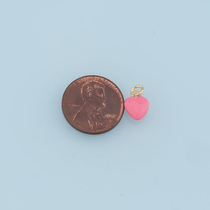 18K Gold Filled Heart Enamel Charm Pendant for Jewelry Making