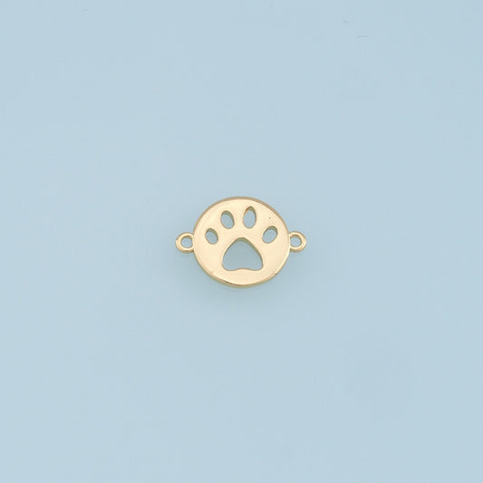 Gold Paw Connector Charms,18K Gold Filled Cat Paw Pendant,Dog Paw Charm Bracelet Necklace for DIY Jewelry Making Supply