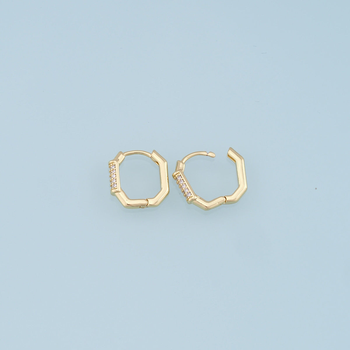 18K Gold Filled Square Huggie Hoop Earrings for Jewelry Making