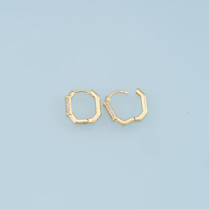 18K Gold Filled Square Huggie Hoop Earrings for Jewelry Making