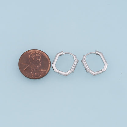 18K Gold Filled Square Huggie Hoop Earrings for Jewelry Making