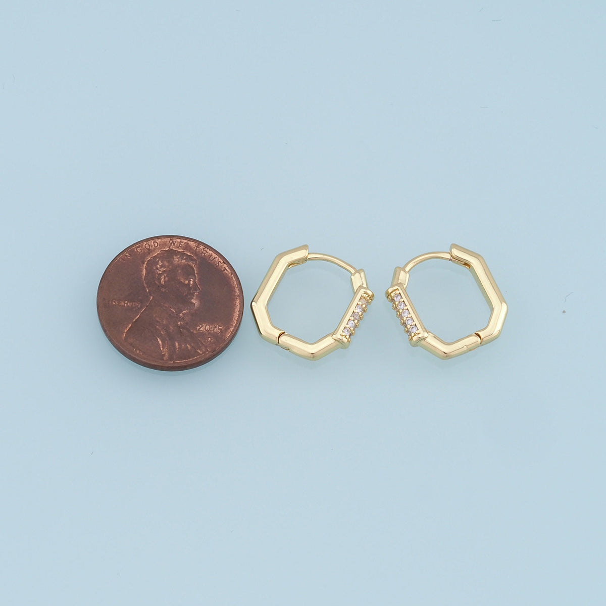 18K Gold Filled Square Huggie Hoop Earrings for Jewelry Making