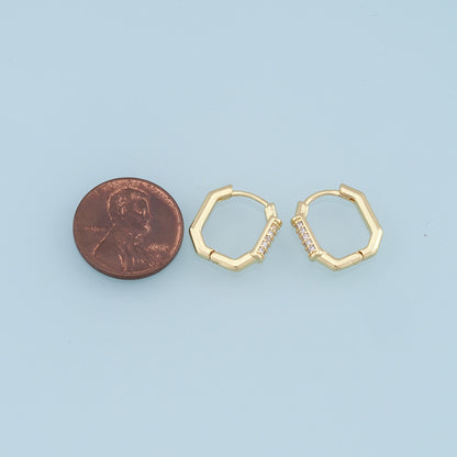 18K Gold Filled Square Huggie Hoop Earrings for Jewelry Making