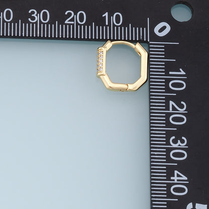 18K Gold Filled Square Huggie Hoop Earrings for Jewelry Making