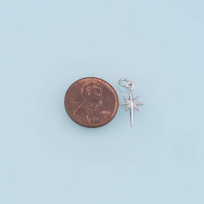 Gold Star Charms,18K Gold Filled Starburst Pendant,North Star Charm Bracelet Necklace for DIY Jewelry Making Supply