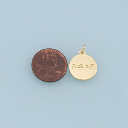 Gold letter Charms,18K Gold Fille Fuck off Pendant,Fuck off Charm Bracelet Necklace for DIY Jewelry Making Supply