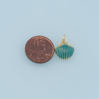 Gold Shell Charms,18K Gold Filled Conch Shell Pendant,Conch Shell Charm Bracelet Necklace for DIY Jewelry Making Supply