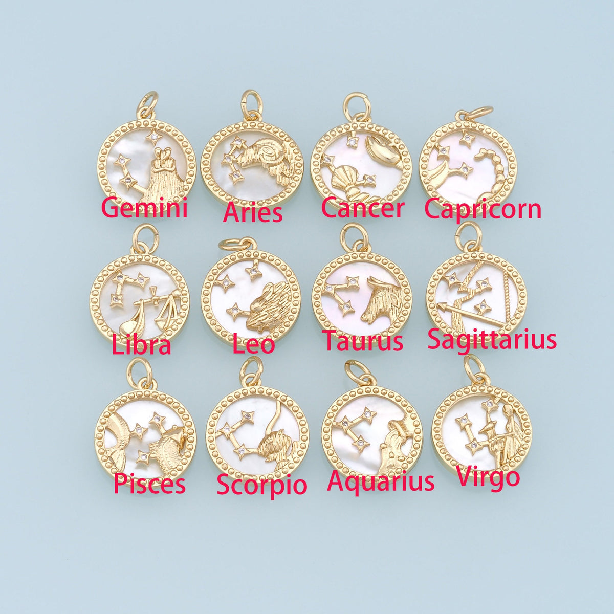 18K Gold Filled Zodiac Constellation Charms,Zodiac Symbol,Horoscope Charm,Gold Astrological Zodiac Sign Minimalist Jewelry
